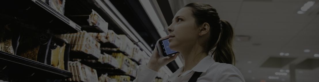 retail worker on a mobile device